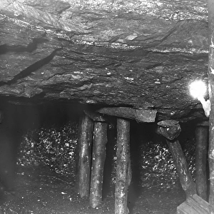 Timber supports in a South Wales mine
