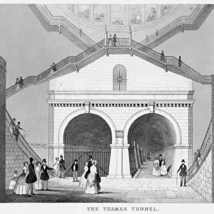 A view of the entrance to the Wapping-Rotherhithe tunnel under the Thames