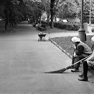 Women street sweepers, Moscow