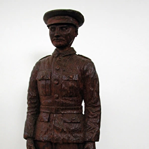 Wooden Tommy in hand-carved oak, WW1
