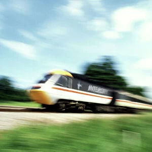 Time-exposure image of British Intercity 125 train