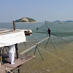 Fishing nets, Zhuhai, Guangdong, China, Asia