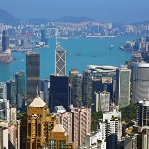 The city skyline of Hong Kong from Victoria Peak in Hong Kong, China