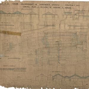 L&NWR Crewe Enlargement of Passenger Station - General Plan of Roofing & Screens [1906]