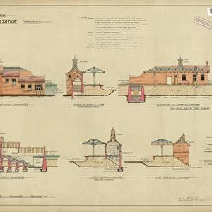 L&SWR Brookwood Station. Improvements. Platform buildings [1902]