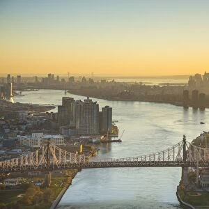 East River and Queensboro Bridge, Manhattan, New York City, New York, USA