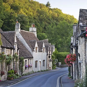 Pretty cottages in the picturesque Cotswolds village of Castle Combe, Wiltshire, England