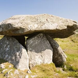Chun Quiot and ancient burial chamber near St Just, Cornwall, UK