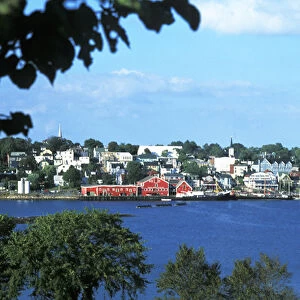 Beautiful scenic of village harbor at Lunenburg in Nova Scotia, Canada