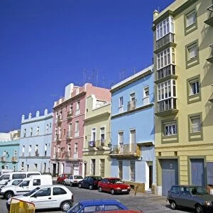 Colorful housing in Cadiz, Spain