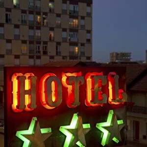 Hotel neon sign at Necochea, Argentina