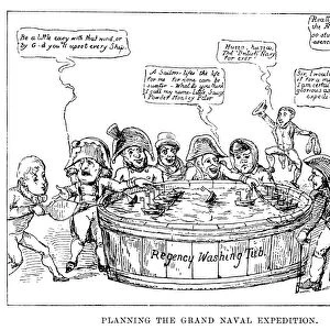 ENGLAND: NAVAL REVIEW. Planning the Great Naval Expedition. Cartoon depicting admirals
