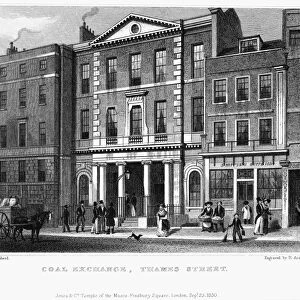 LONDON: COAL EXCHANGE. The Coal Exchange in Thames Street, London, England. Steel engraving, English, 1830