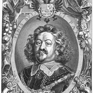 OCTAVIO PICCOLOMINI (1599-1656). Italian general. Copper engraving, 1649