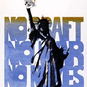 POSTER: ANTI-WAR, c1975. No draft, no war, no nukes. Silkscreen poster, c1975