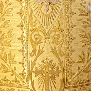 19th century liturgical robe in the in Notre Dame of Paris cathedral treasure museum
