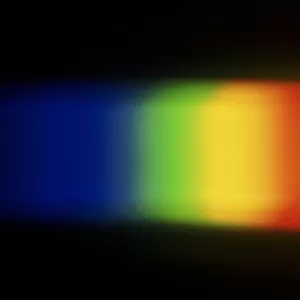 Band of light illustrating the colour spectrum visible to the human eye