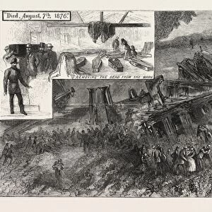 The Fatal Railway Accident: Railway Near Radstock, Engraving 1876, Uk