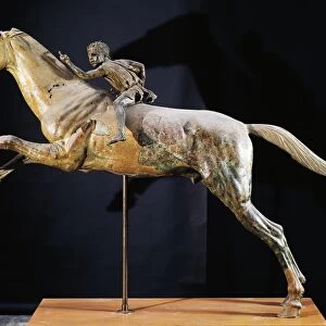 Greek civilization, bronze statue of boy riding horse known as Horse and Jockey from Artemision