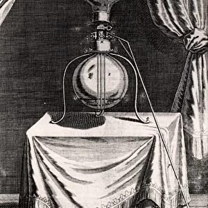 Otto von Guerickes air pump. From Experimenta Nova by Otto von Guericke (Amsterdam, 1672)