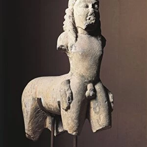 Small sculpture in nenfro (grey tufa) depicting a centaur from Vulci, Montalto di Castro, Viterbo Province, Italy