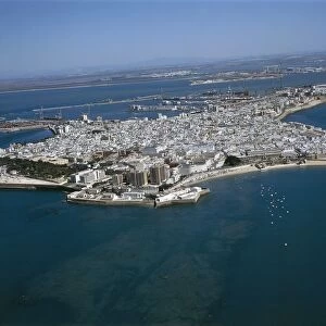 Spain, Andalusia, Aerial view of Cadiz