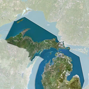 State of Michigan, United States, True Colour Satellite Image