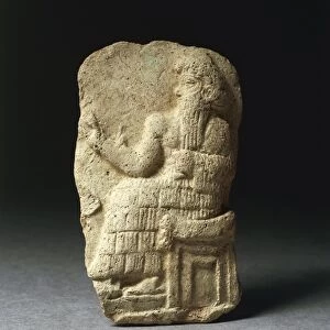 Terracotta relief with enthroned deity, from Tell Yelkhi