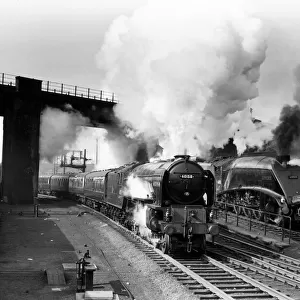 Aberdonian, steam locomotive, Kings Cross Station, London, 1958