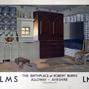 The Birthplace of Robert Burns, LMS / LNER poster, 1923-1947