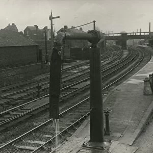 Bishops Stortford station, looking South from North signal box. Showing water column