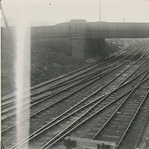 Bishops Stortford, view north at London Bridge over the railway line. End of