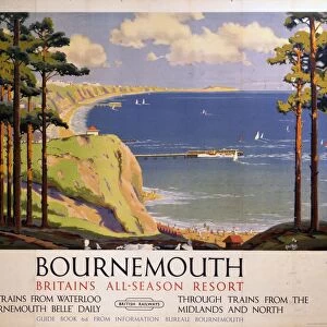 Bourenmouth: Britains All-Season Resort, BR poster, 1950s