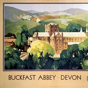 Buckfast Abbey, Devon, GWR poster, 1923-1947