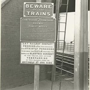 Crossens Station, Lancashire & Yorkshire Railway, notice boards, March 1913