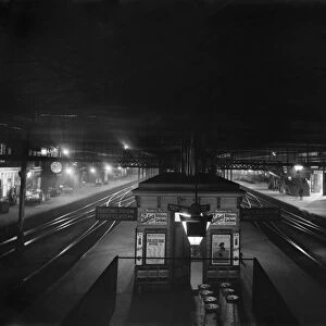 Derby station at night, 1908