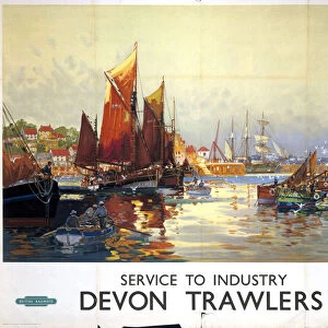 Devon Trawlers, BR poster, 1948-1965
