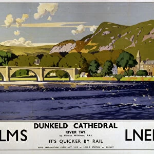 Dunkeld Cathedral - River Tay, LMS / LNER poster, 1923-1947