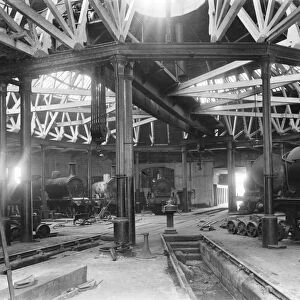 Engine shed at Derby, 1905