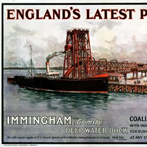 Englands Latest Port - Immingham, GCR poster, c 1930s