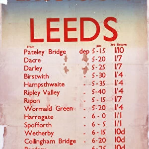 Evening Excursions to Leeds, LNER poster, 1938