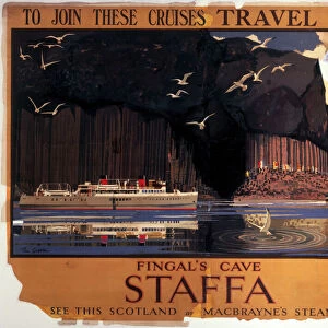 Fingals Cave, Staffa, LMS poster, c 1930s
