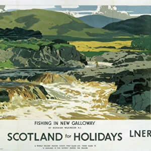 Fishing in New Galloway, LMS / LNER poster, 1923-1947