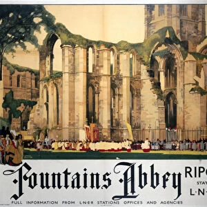 Fountains Abbey, LNER poster, 1923-1947