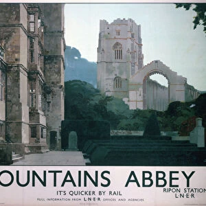 Fountains Abbey, LNER poster, 1927