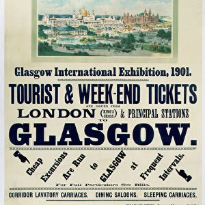 Glasgow International Exhibition, GNR / NER / NBR poster, 1901