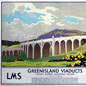 Greenisland Viaducts, LMS poster, 1923-1947