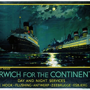 Harwich for the Continent, LNER poster, 1934
