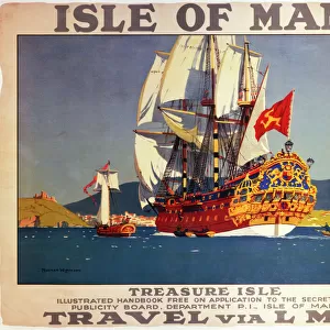 Isle of Man - Treasure Isle, LMS poster, 1923-1947