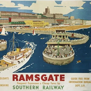 For Jolly Holidays in Southern Sunshine SR poster, Ramsgate, 1939